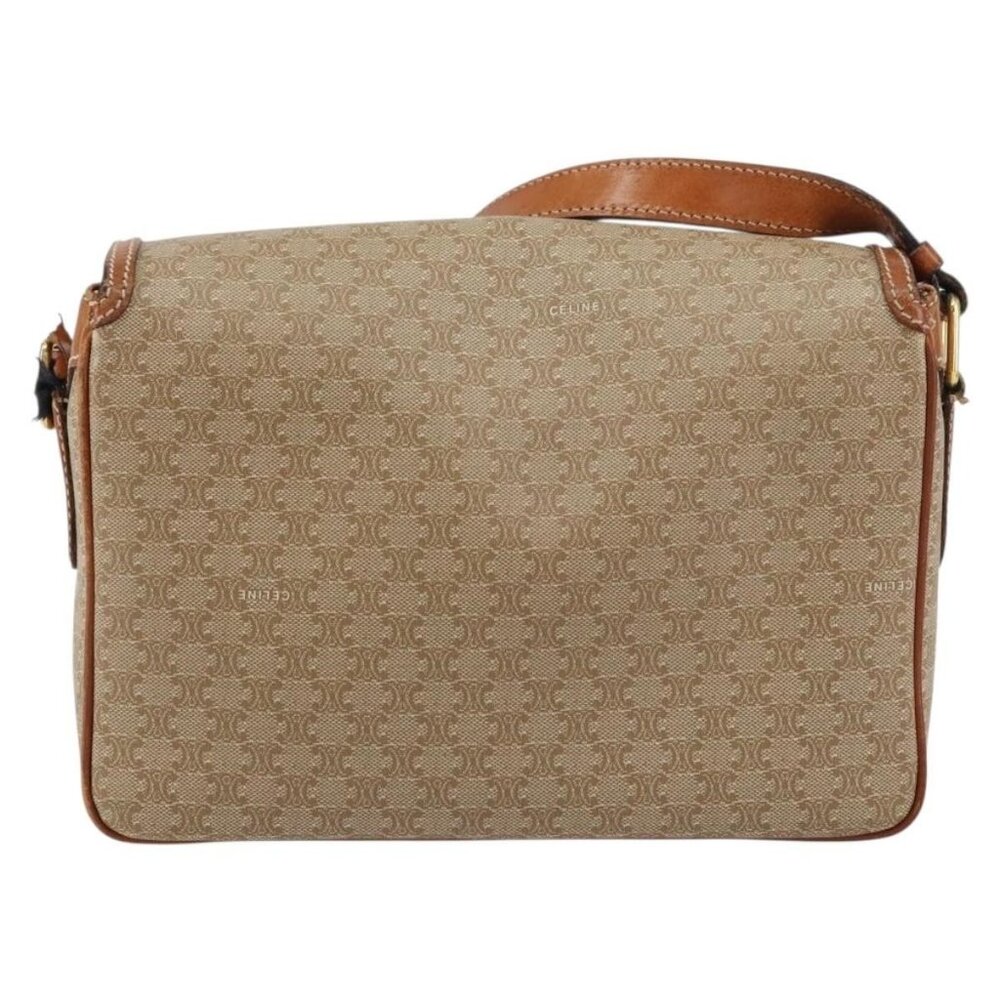 Authentic CELINE Macadam Canvas Shoulder Bag PVC Beige Gold - Picture 10 of 16